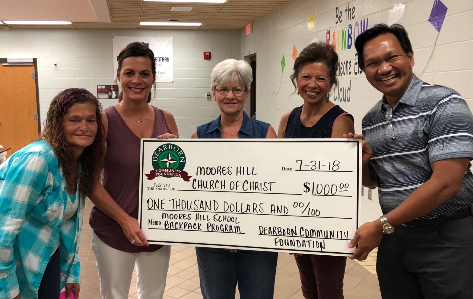 20th ANNIVESARY GRANT HELPS CHURCH MAKE A DIFFERENCE FOR MOORES HILL